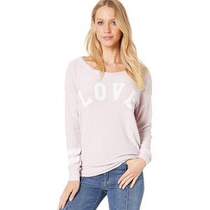 Chaser Cozy Knit "Love" Crewneck S NWOT in Satin